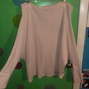 Umgee Off-the-shoulder waffle knit top